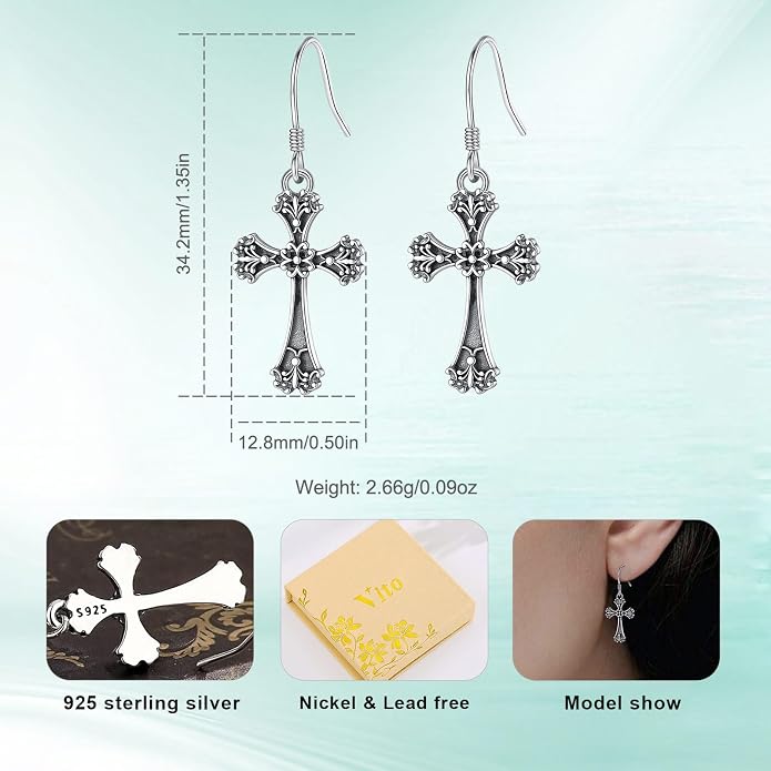 Vito 925 Sterling Silver Teardrop Earrings for Women, Moonstone Turquoise Drop Dangle Earrings Cat Snake Turtle Tree of Life Leverback Earrings Boho Jewelry Gift for Mom Wife