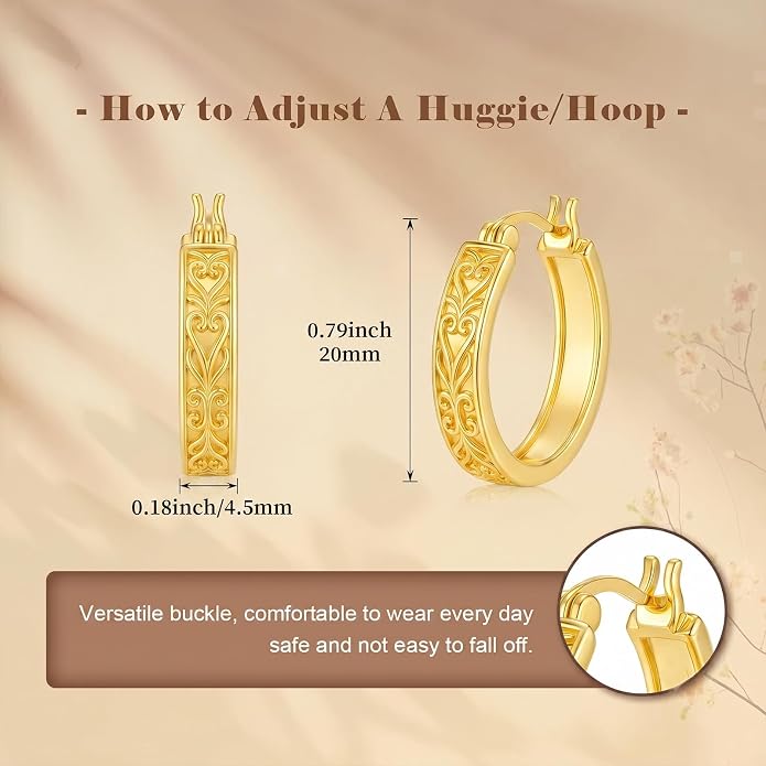 Gold Dainty Hoop Earrings for Women Hypoallergenic Lightweight 14K Gold Huggie Earrings Jewelry Valentines Day Gifts for Wife Girlfriend Her