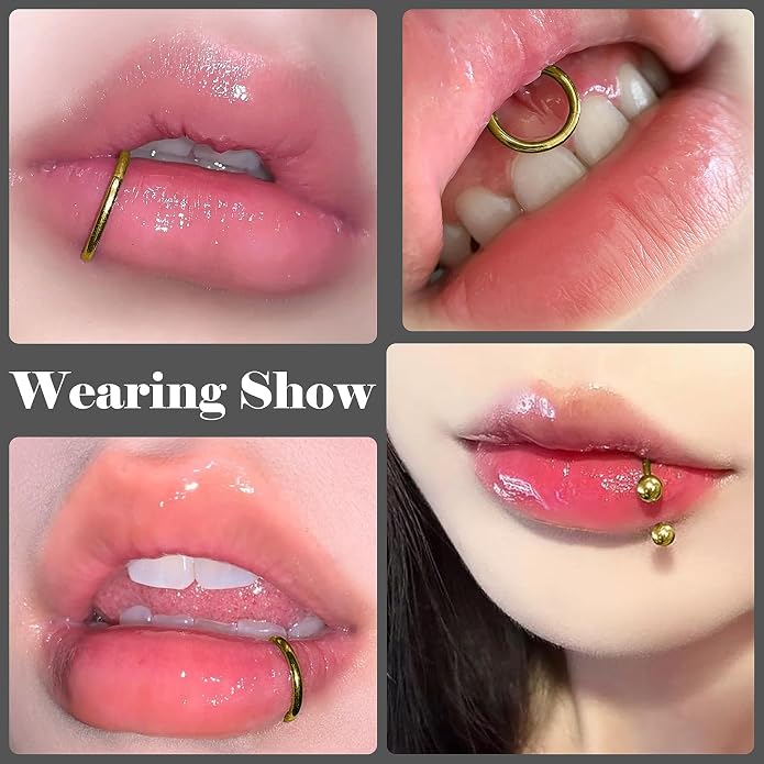 20G 18G 16G 14G 12G 10G Hypoallergenic Nose Rings Hoops for Men Women 316L Surgical Steel Hinged Nose Rings for Nostril Septum Cartilage Helix Daith Tragus Rook Conch Lip Ear Lobe Piercing