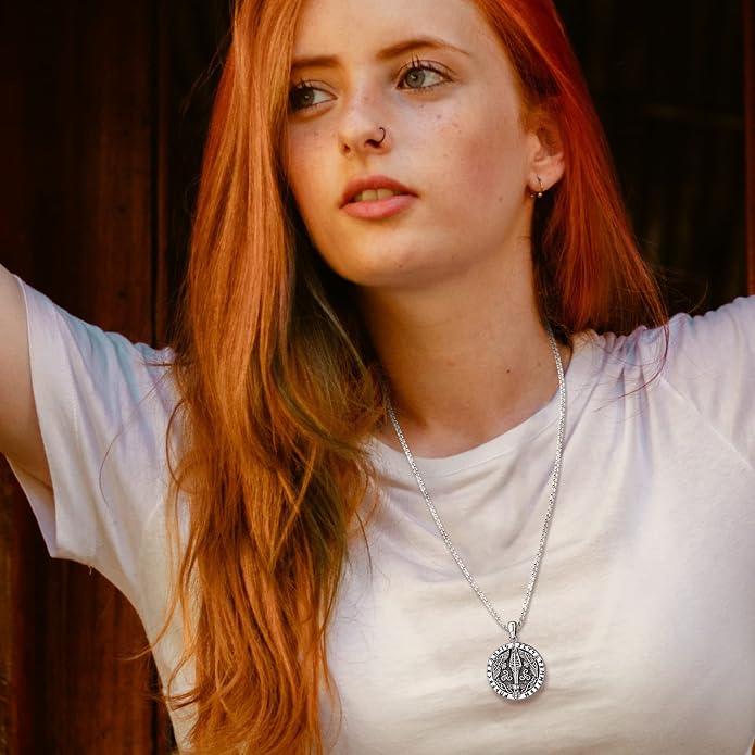 Eusense Viking Jewelry for Men Women Sterling Silver 925 Mjolnir Thors Hammer Pendant Celtic Cross Necklace Wolf Odin Raven Freya Goddess Norse Pagan Compass Vegvisir Yggdrasil Nordic Viking Necklaces Gifts
