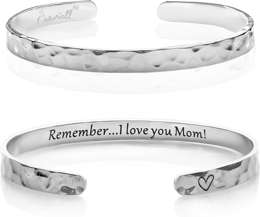 Carviell Bracelet - Gifts for Women – Inspirational, Friendship, Love, Mom, Daughter, Sister, Christian, Graduation, Memorial & Wedding Gifts – 100+ Phrases – Stainless Steel, Gift-Ready