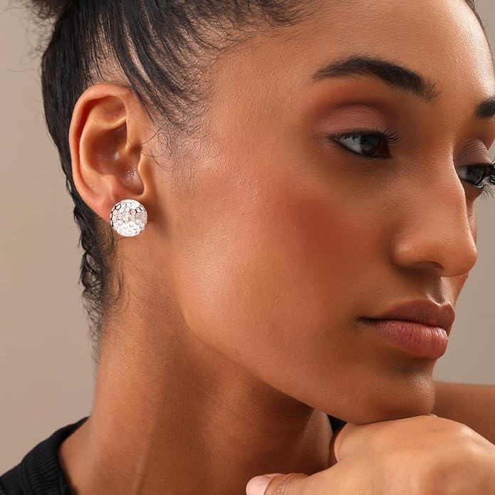 LeCalla 925 Sterling Silver Small Medium Clip On Earrings Non-Pierced Clip-On Stud Earring for Teen Women