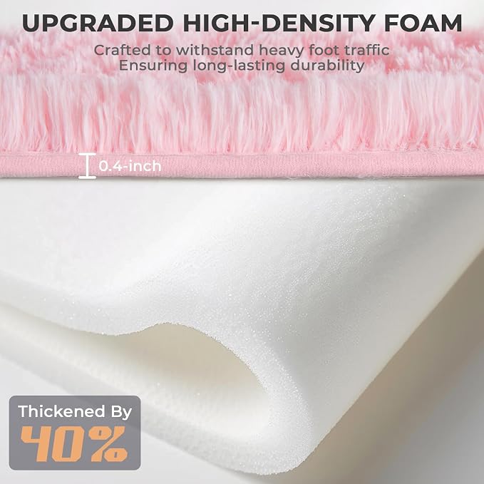 OPPODREAM 4ft Pink Circle Rug for Bedroom, Ultra-Soft Round Rugs 4-ft for Living Room, Fluffy Carpet for Nursery, Kids, Girl, Boy, Baby, Plush, Fuzzy, Shag, Shaggy, Cute Home Decor