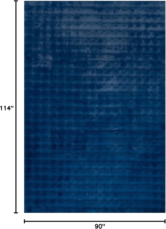 nuLOOM Jeni Navy Checkered Washable Area Rug, 8' x 10' | Nuloom Jeni Checkered 8' x 10' Machine Washable Area Rug for Living Room Bedroom Dining Room, Navy