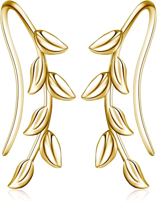 leaf/cherry blossom/purple orchid/celtic knot earrings Ear Climber Crawler Cuff Sterling Silver Wrap Earrings for Women