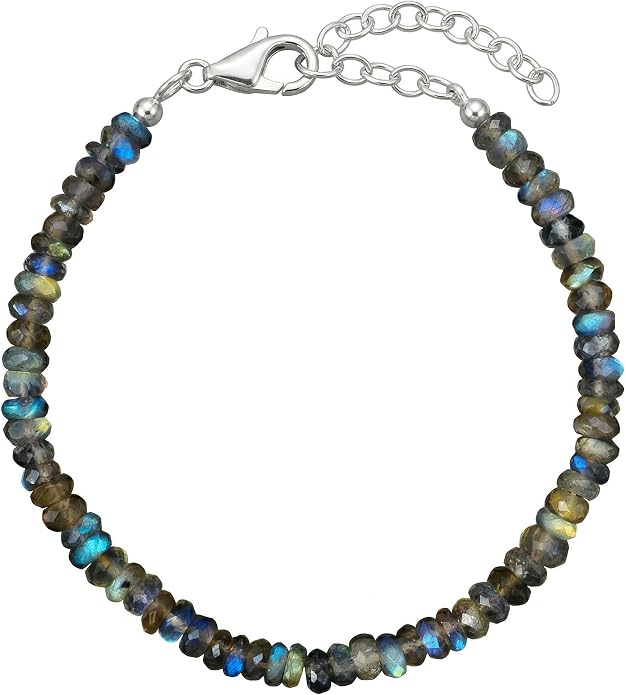 Natural Gemstone Bead Bracelet for Women – Healing Crystal Reiki Bracelet, Handmade Spiritual Protection Jewelry, Energy Stone Stretch Bracelet Gift for Women & Girls