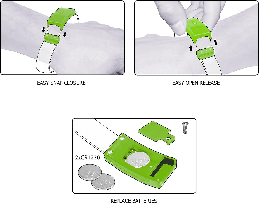 12 Magic Band Pack | Glow in The Dark | Flashing Light up for Concerts | Running Lights for Runners | Glow in The Dark Bracelets | Led Bracelet