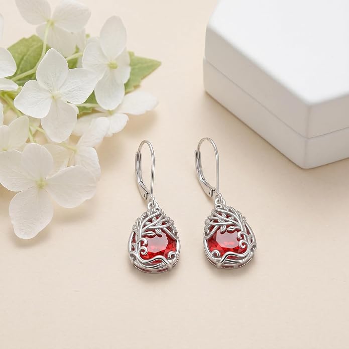 Teardrop Tree of Life/Filigree Earrings for Women Dangle Leverback Earrings Jewelry Gift Anniversary For Her