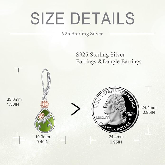 AOBOCO Teardrop Dangle Earrings for Women 925 Sterling Silver Moonstone Flower Filigree Leverback Jewelry Birthday