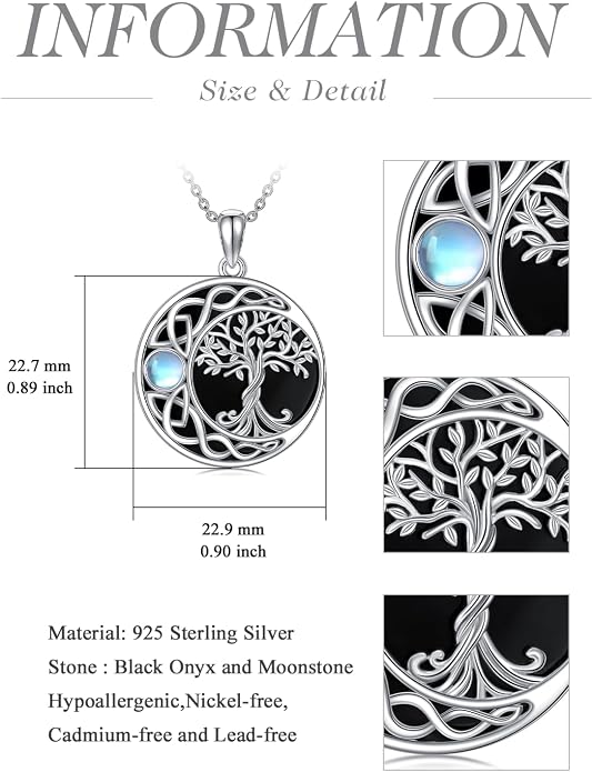 WINNICACA Tree of Life Gifts for Women 925 Sterling Silver Tree of Life Celtic Pendant Necklace Family Irish Jewelry Gifts for Women Wife Girlfriend Anniversary Birthday Gift