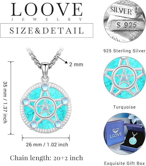 Pentagram/Celtic Knot/Witches Knot/Santa Muerte/Triple Moon Goddess/Baphomet/Hecate Necklace Sterling Silver Magic Wiccan Amulet Pagan Jewelry for Women Men
