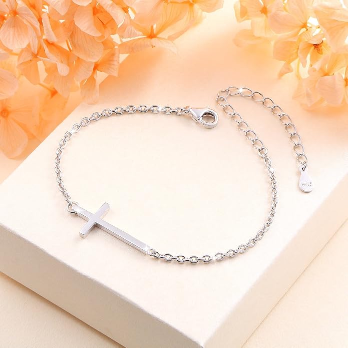 Alphm Anklet for Women S925 Sterling Silver Adjustable Foot Evil Eye Starfish Heart Bead Butterfly Celtic Knot Cross Multilayer Layered Ankle Bracelet Jewelry