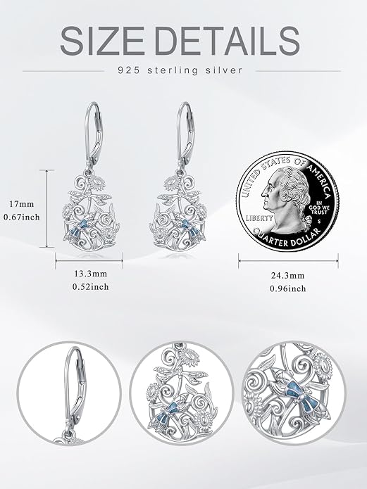 Dorunmo 925 Sterling Silver Western Dangle Earrings for Women Bohemian Earrings Hypoallergenic Christmas Jewelry Gifts for Women