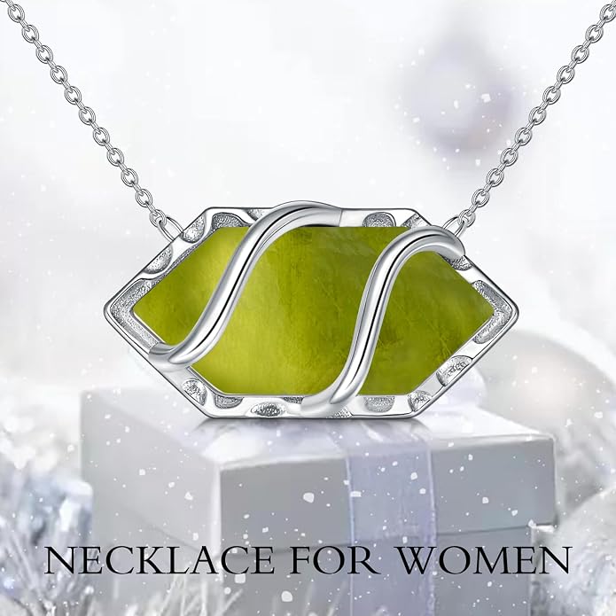 HPQQ Teardrop Necklace 925 Sterling Silver Filigree Gemstone Pendant Necklace Fine Jewelry Birthday Mother's Day Gifts for Women Her Mom