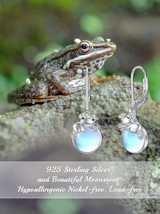 Dorunmo Moonstone Dangle Drop Earrings s925 Sterling Silver Leverback Earrings Filigree Moonstone Jewelry Birthday Gifts for Women