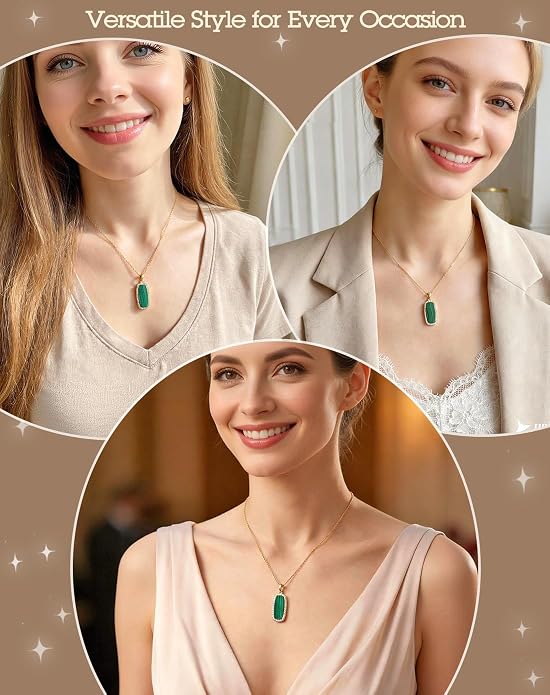 Natural Gemstone New Beginnings Birthday Graduation Gifts 925 Silver Jewelry Plated with 18K Gold Protection Necklace for Women
