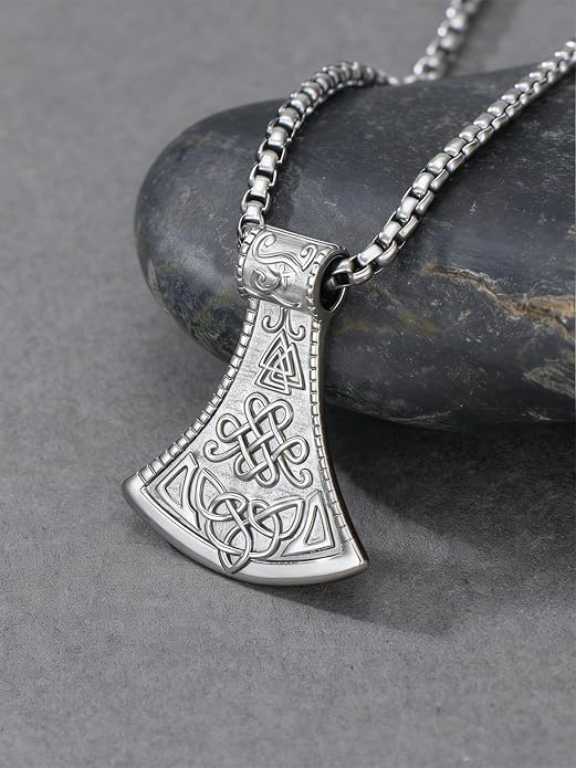 Norse Viking Thor Hammer Necklace 925 Sterling Silver Nordic Mjolnir Necklace Viking Talisman Jewelry Gift for Men