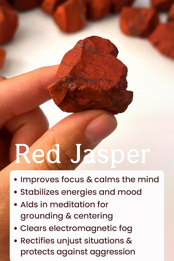 Large 1.25-2.0” Natural Red Jasper Raw Crystals Stones for Meditation, Chakra, Reiki, Crystal Grid, Energy Work, Wire Wrapping, Tumbling & Spiritual Home Decor