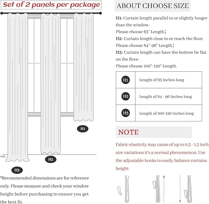 Extra Long Floor to Ceiling Drapes 108 Inches Long 2 Panels Set for Sliding Glass Door, Pinch Pleat Cream Sheer Curtain Privacy Light Filtering Bedroom Window Drapes 40"W x 108"L(Linen Blend Back Tab)
