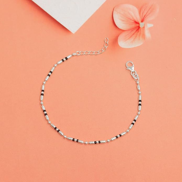 LeCalla 925 Sterling Silver Bracelets for Women | Women’s Link Bracelets | Italian Bead Ball Chain Bracelet | Mother's Day Birthday Anniversary Fashion Jewelry Gift for Women