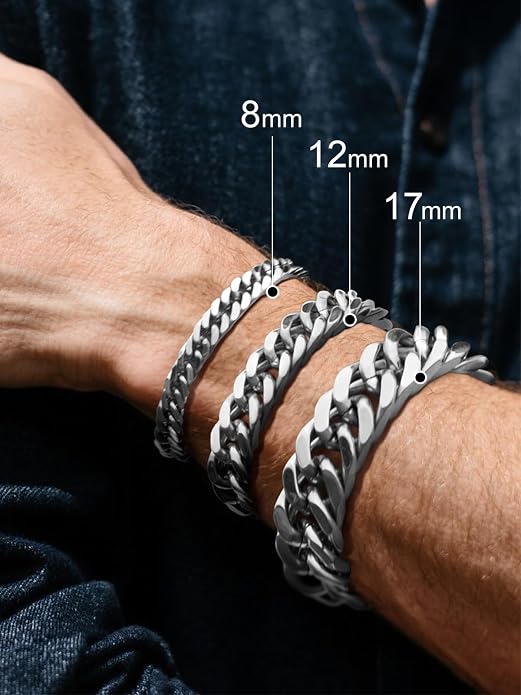 Supcare Unique Anniversary Birthday Valentines Fathers Day Stainless Steel Cuban Link Bracelets for Men Him, To My Man Dad Husband Love Always Remember Wrist Chain Bracelet Jewelry Gifts