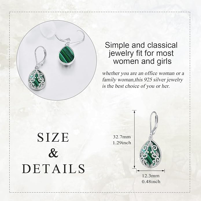 Teardrop Earrings Sterling Silver Filigree Irish Celtic Teardrop Drop Earrings Jewelry Gifts For Women