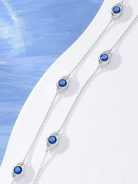 925 Sterling Silver Ankle Bracelet Evil Eye/Dolphin/Sea Turtle/Infinity/Wave Seashell/Hamsa Ankle Bracelet Adjustable Summer Beach Ocean Jewelry for Women