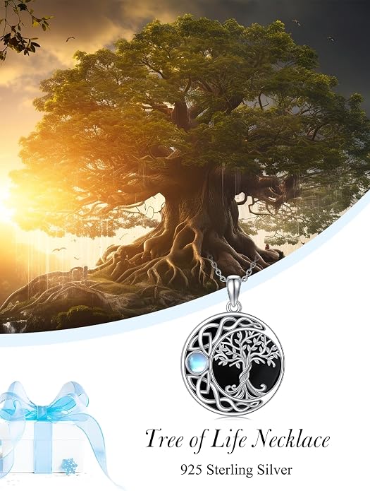 WINNICACA Tree of Life Gifts for Women 925 Sterling Silver Tree of Life Celtic Pendant Necklace Family Irish Jewelry Gifts for Women Wife Girlfriend Anniversary Birthday Gift