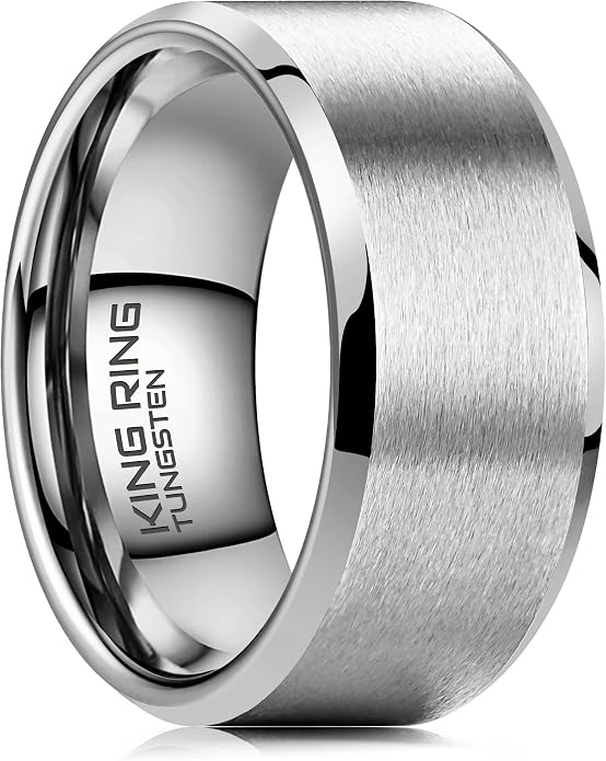 King Ring Tungsten 4/6/8/10mm Rings – Super Polished Matt Finish Tungsten Rings – Designed in USA