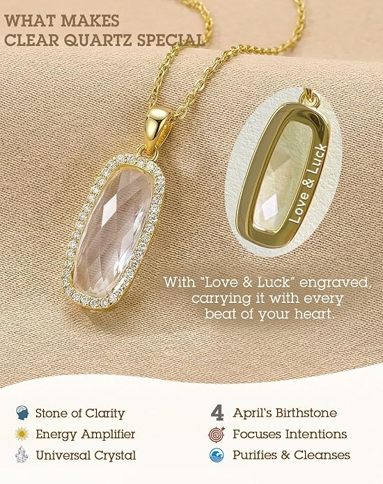 Natural Gemstone New Beginnings Birthday Graduation Gifts 925 Silver Jewelry Plated with 18K Gold Protection Necklace for Women