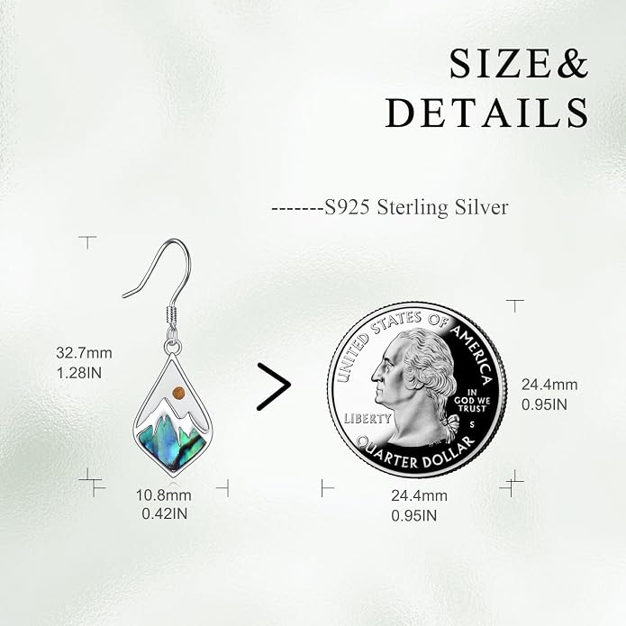 AOBOCO Mustard Seed Earrings for Women Sterling Silver Mountain Cross Earrings Dangle Christian Religion Jewelry Mothers Day Birthday for Mom Wife Friends
