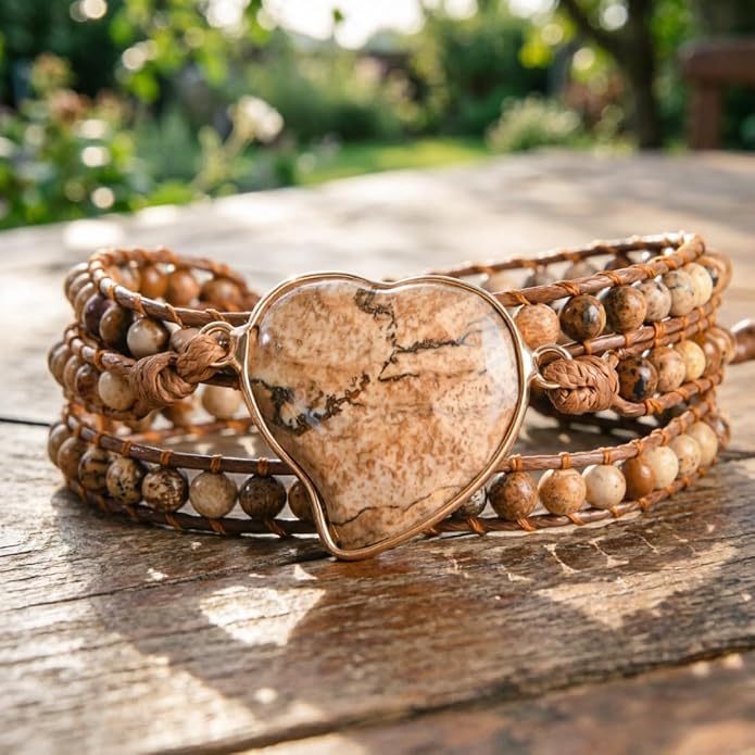YGLINE Natural Stone Bracelet 3 Wraps Bracelet Handmade Boho Bracelet for Women Bracelet