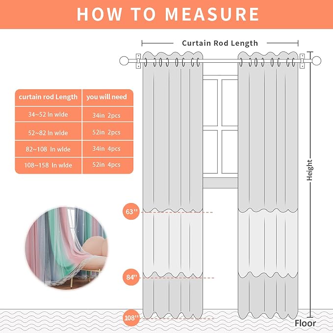 XiDi Pink Grey Green Girls Curtains for Bedroom Rainbow Blackout Short Curtains for Kitchen Cafe Window Room Darkening Kids Childs Nurser Room Wall Decor 84 inches Long 34 inches Wide 2 Panels Set