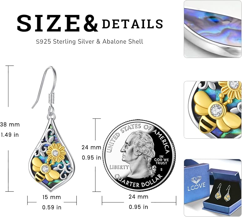 Tree of Life/Cat/Turtle/Butterfly/Flower/Celtic/Turquoise/Moonstone Dangle Earrings for Women Sterling Silver Cute Animals Drop Earrings Jewelry Gifts
