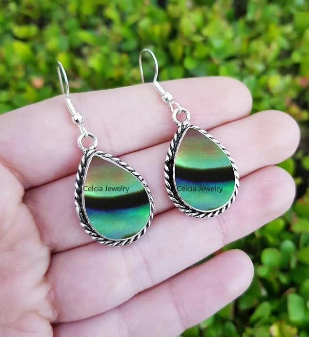 Pure 925 Sterling Silver Dangle Drop Earrings for Women, Pear Gemstone Handcrafted Earrings for Women & Girl ('Amethyst)