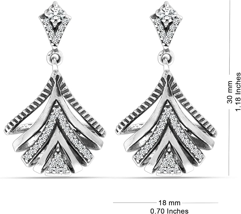 LeCalla 925 Sterling Silver Dangle Stud Earrings for Women | Hypoallergenic Teardrop Statement Dangle Drop Stud Earring for Women
