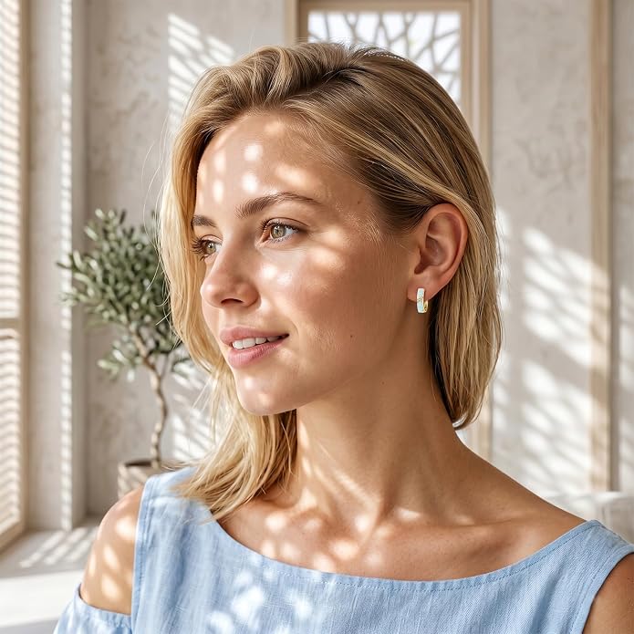 Gold Dainty Hoop Earrings for Women Hypoallergenic Lightweight 14K Gold Huggie Earrings Jewelry Valentines Day Gifts for Wife Girlfriend Her