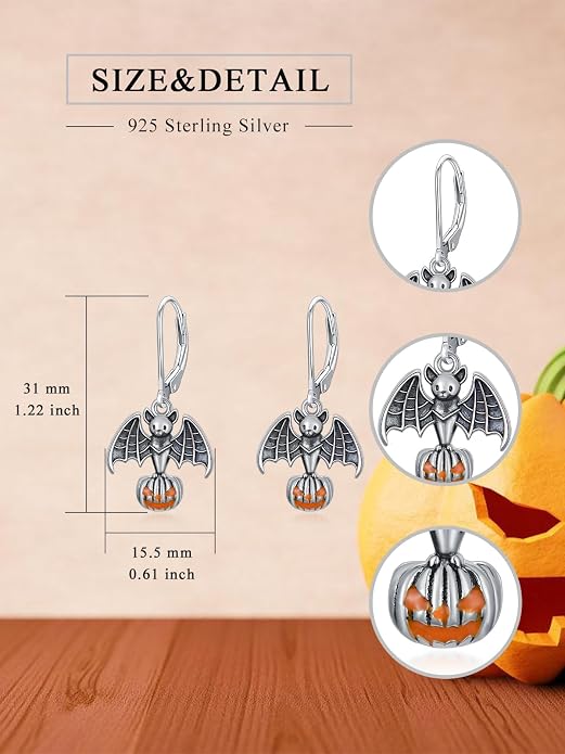 Animal/Leaf/Gothic Dangle Earrings 925 Sterling Silver Animal/Leaf/Gothic Dangle Drop Earrings Easter/Halloween/Christmas Jewelry Gifts for Women Her