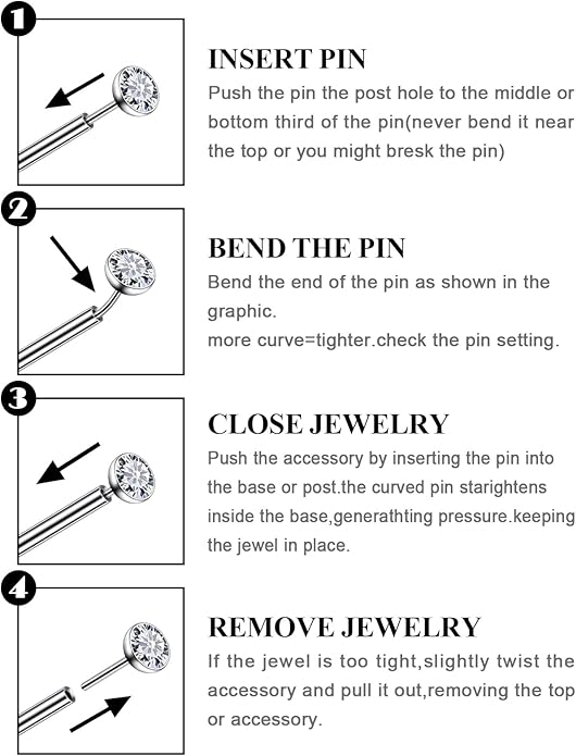 20G 18G 16G Astm F136 Titanium Threadless Flat Back Earrings Nose Studs Tragus Helix Conch Cartilage Lobe Earrings Medusa Labret Snake Bite Monroe Lip Ring Piercing Jewelry For Women Men