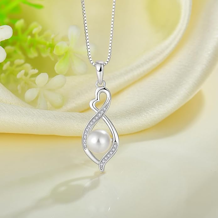 Infinity Necklace 925 Sterling Silver Necklace For Women Jewelry Valentines Day Christmas