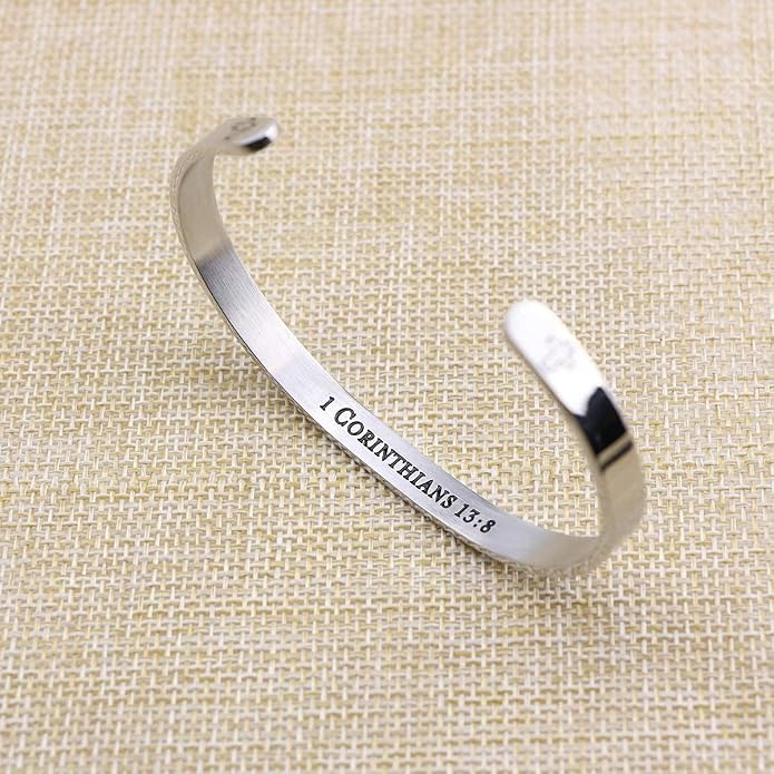 Memgift 𝐂𝐡𝐫𝐢𝐬𝐭𝐢𝐚𝐧 𝐁𝐫𝐚𝐜𝐞𝐥𝐞𝐭𝐬 for 𝐖𝐨𝐦𝐞𝐧 Inspirational Gifts Bible Verse Religious Faith Jewelry Cuff Bracelet Mothers Day Christmas Birthday Jewelry for Her Mother Daughter