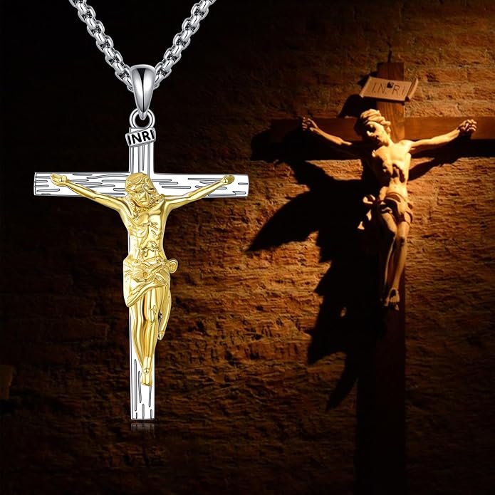Cross Necklace 925 Sterling Silver Cross Faith Pendant Christian Jewelry Gifts for Women Men