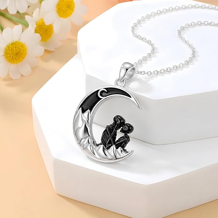 Tree of Life/Cat/Horse/Turtle/Sun/Cow Pendant Crescent Moon Necklace Anniversary Graduation Birthday for Grandma Women Wife Daughter(with Gift Box)