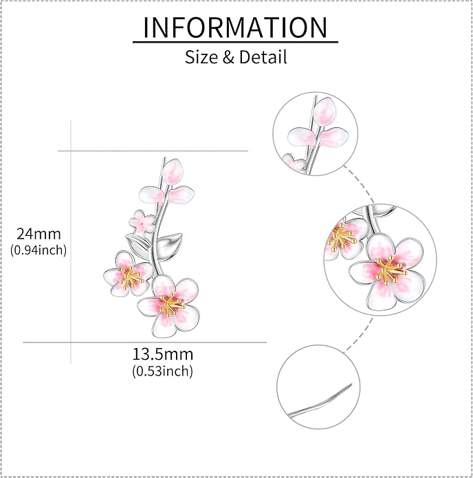 Ear Climbers Earrings for Women Sterling Silver Vintage Ear Crawler Earrings Jewelry Gifts for Women