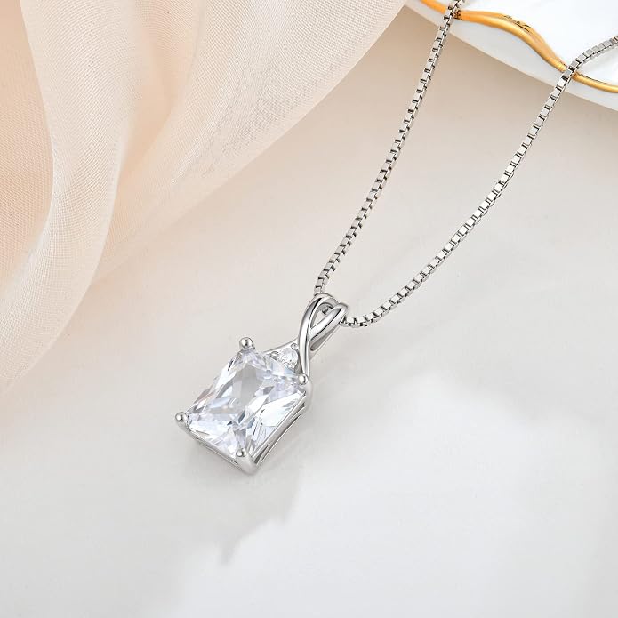 Fahonie 925 Sterling Silver Birthstone Necklace Jewelry Gift for Women Sister Wife Girlfriend Her