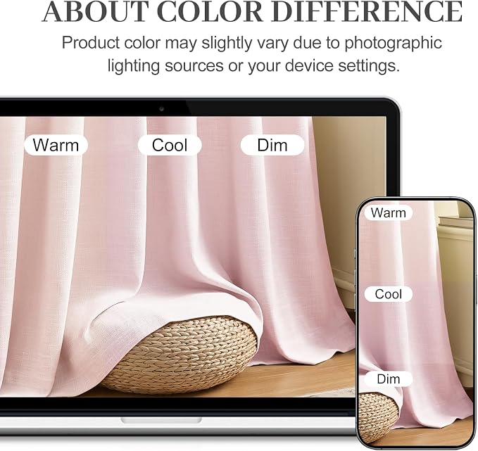 IVAPUPU Light Pink Pinch Pleated Curtains 90 Inch for Living Room, Semi Sheer Pleated Curtain with Rings Light Filtering Privacy Back Tab Window Drapes for Girls Bedroom Dining Room, 40x90, 2 Panels