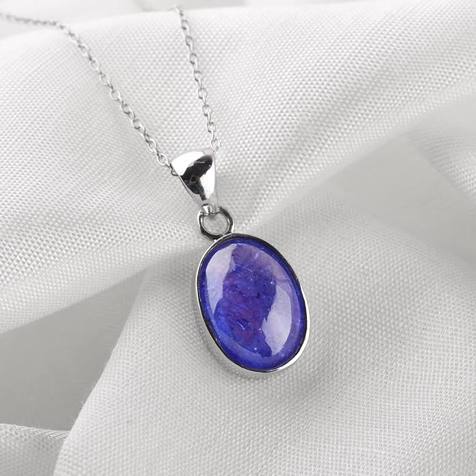 Natural Gemstone Pendant Necklace for Women, Healing Stone Chakra Crystal Birthstone 925 Sterling Silver Chain 18 Inch Birthday Christmas Gifts