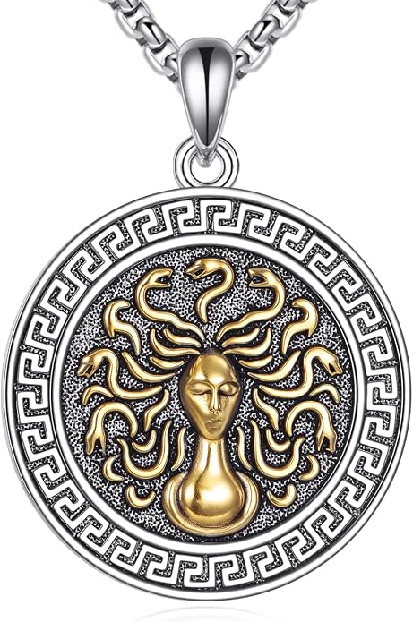 Poseidon/Athena/Apollo/Valhalla/Norse Viking Necklace 925 Sterling Silver Pendant Necklace for Men Greek/Norse Viking Amulet Jewelry Gifts