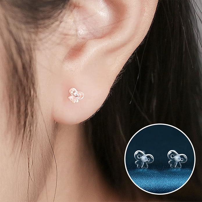 6 Pairs Invisible Plastic Post Earrings For Sensitive Ears - Clear, Sports & Work