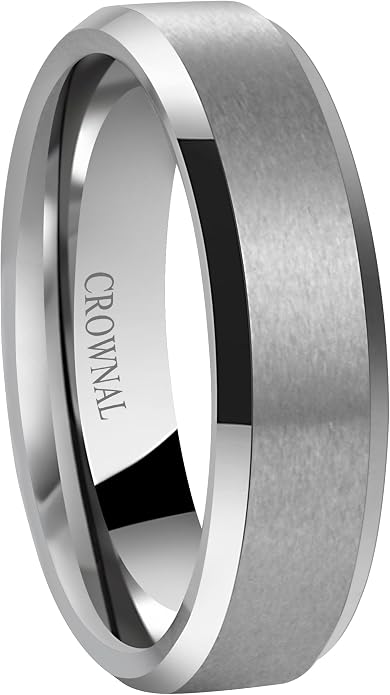 6mm 8mm 10mm Black Tungsten Wedding Band Ring Men Women Matte Finish Beveled Edges Comfort Fit Size 5 To 17